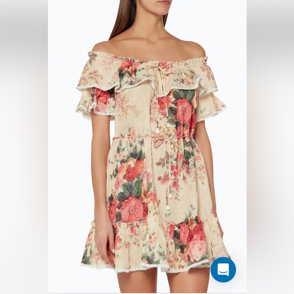 Zimmermann Laelia Frill Tier Short Dress Meadow Floral size 0 - Picture 10 of 14